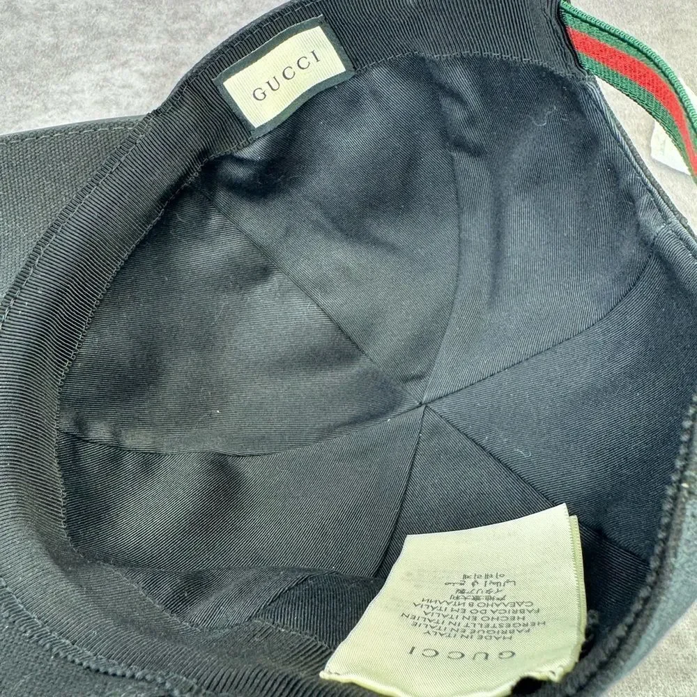 Authentic Gucci Gg Interlocking Logo Black Baseball Cap Hat